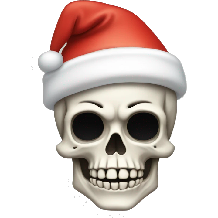 skeleton wearing a santa hat  emoji