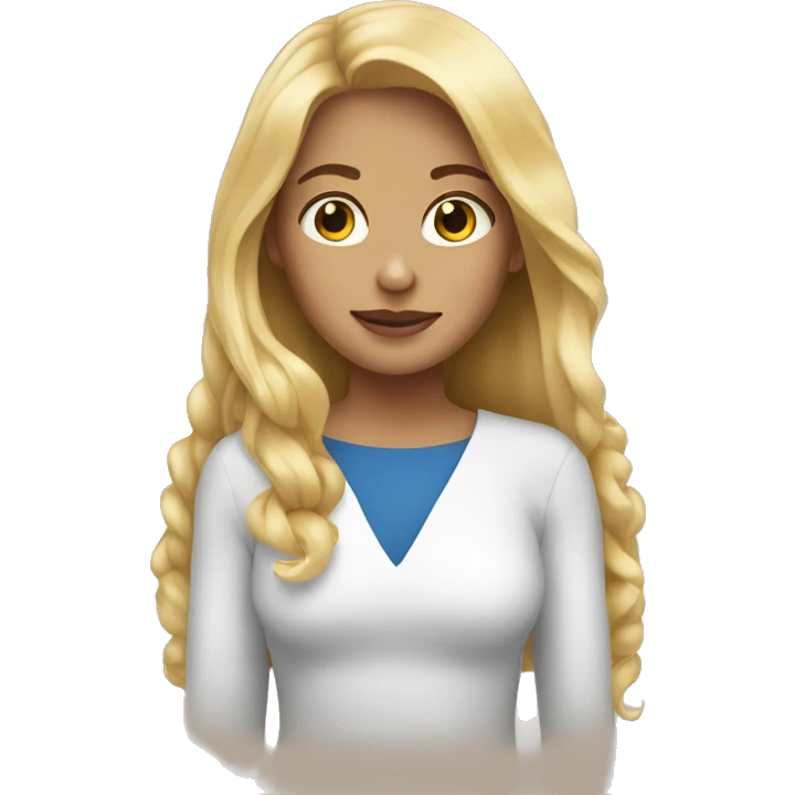 blonde girl with beage emoji