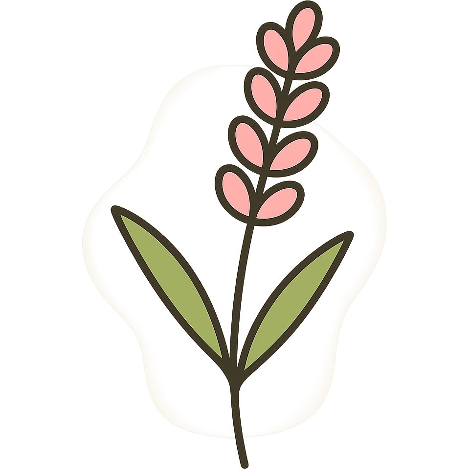 Add a soft, subtle background to the lavender sprig icon, keeping the overall look gentle and minimal. emoji