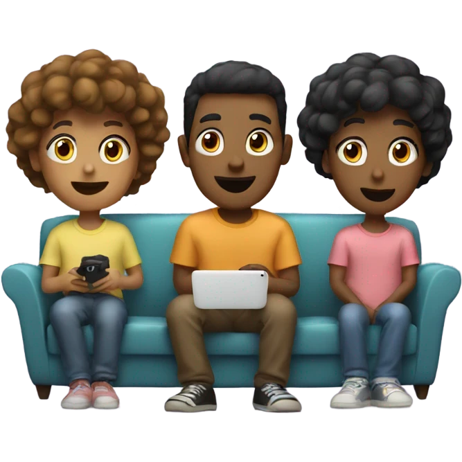 3 friends watching tv emoji