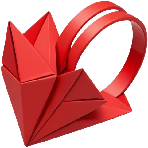 paper origami heart ring emoji