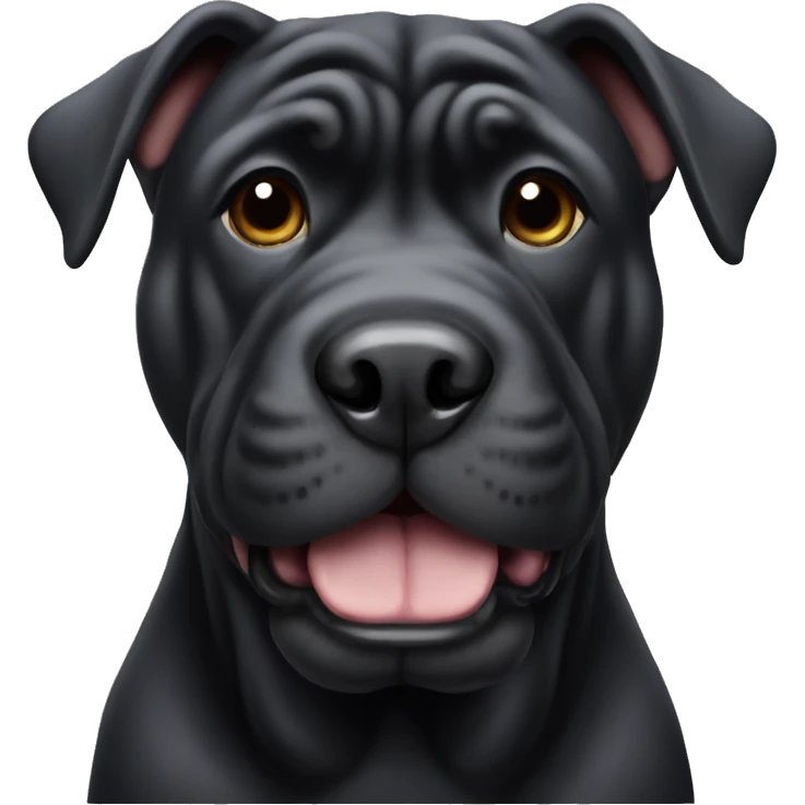 Black Sharpei Dog emoji