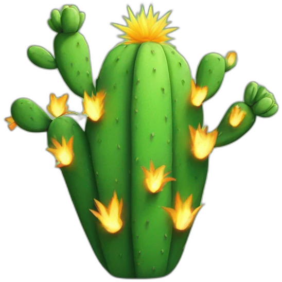 sunburned cactus emoji