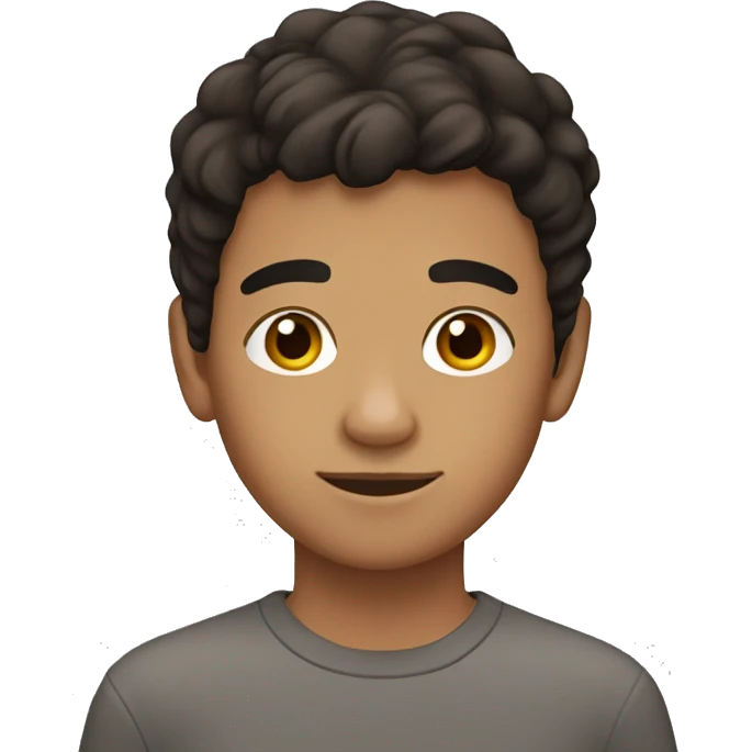A 12 year old mexican boy withbrown eyes and dark brown hair emoji