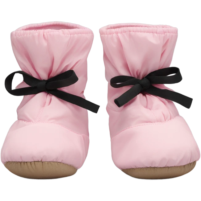 bloch pink warm up ballet booties with black sole emoji
