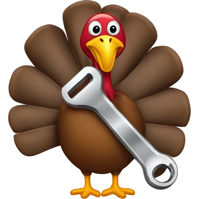 Turkey holding wrench emoji