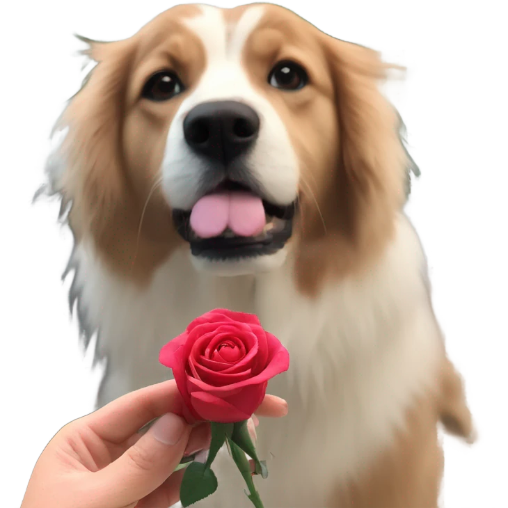 Roses with a picture of my dog emoji