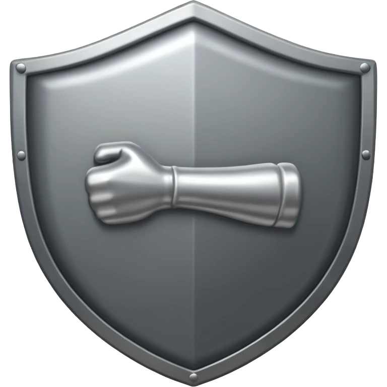 Steel gray shield with bicep flex icon emoji