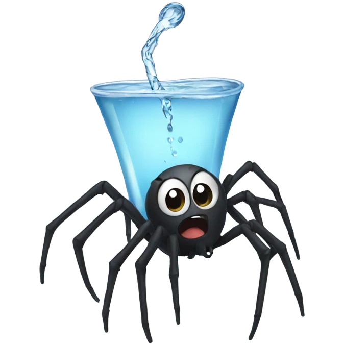 Spider drinking water  emoji