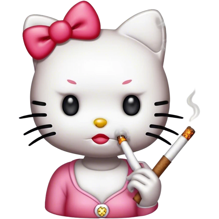 Hello kitty smoking a blunt  emoji