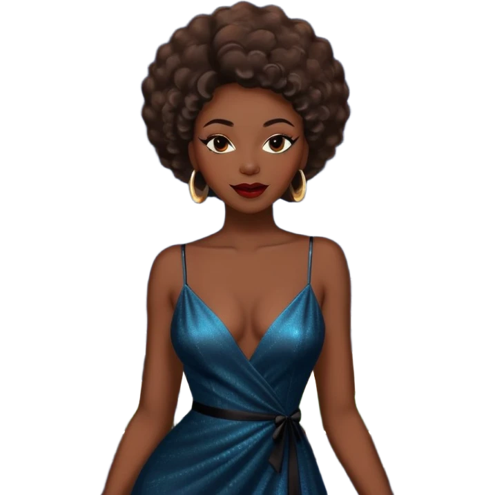 Black female jazz singer outside a jazz club at night in Paris, with city lights and Eiffel Tower in background emoji