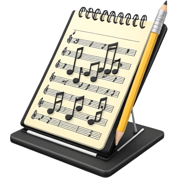 music score notebook with stand emoji