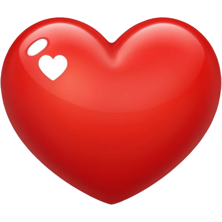 red heart, glossy and vibrant emoji
