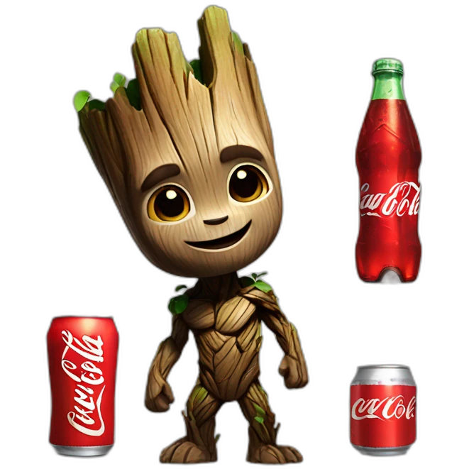 Groot drink Coke emoji
