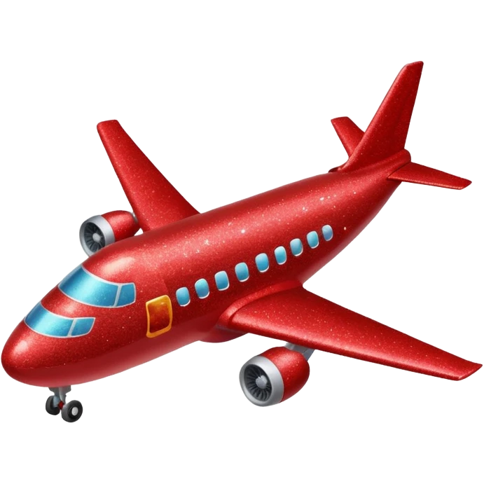 Airplane Happy Red Glitter  emoji