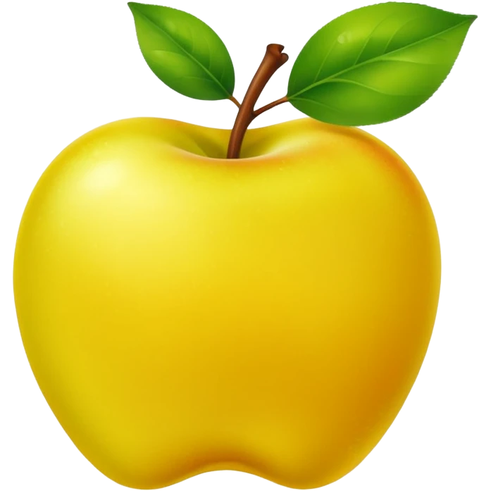 Yellow apple green leaf flush emoji