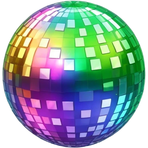 slime disco ball, shiny and colorful emoji