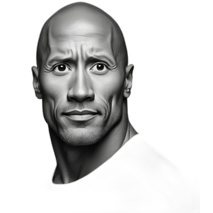 Sursil Dwayne Johnson noir et blanc emoji