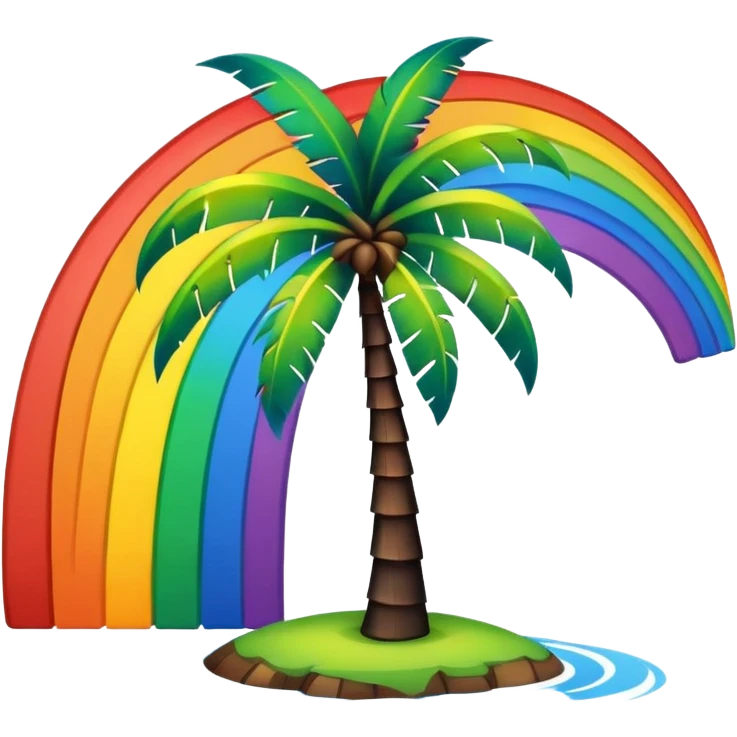Palmera de negro y arcoiris emoji