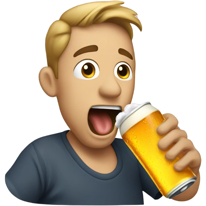 Shotgunning beer emoji