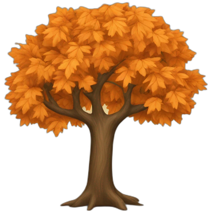 A tree with orange leaves emoji