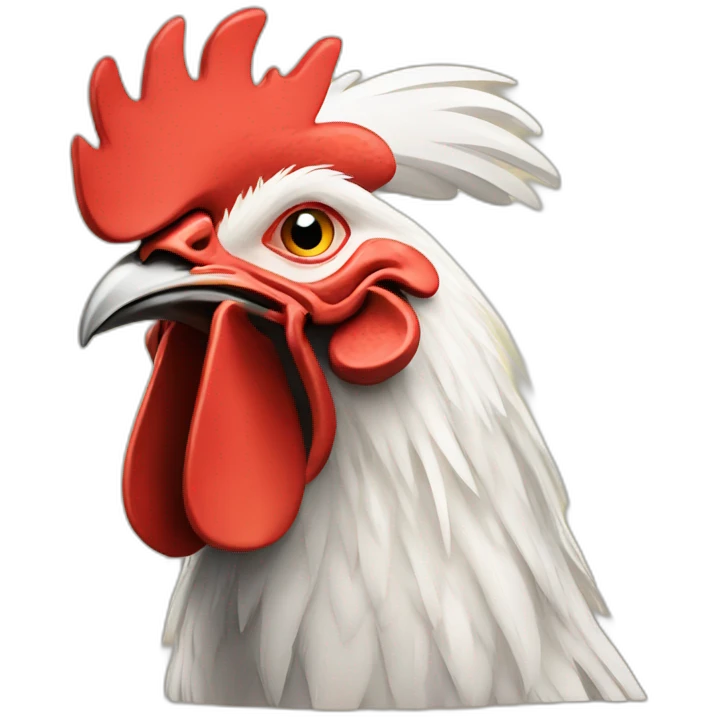 rooster with coconut head emoji
