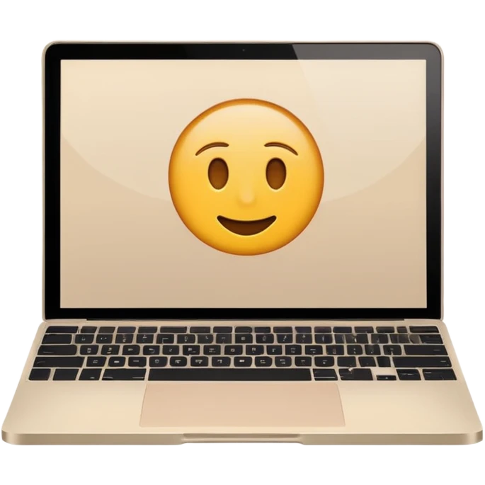 open light beige MacBook laptop, minimalism, emoji style emoji