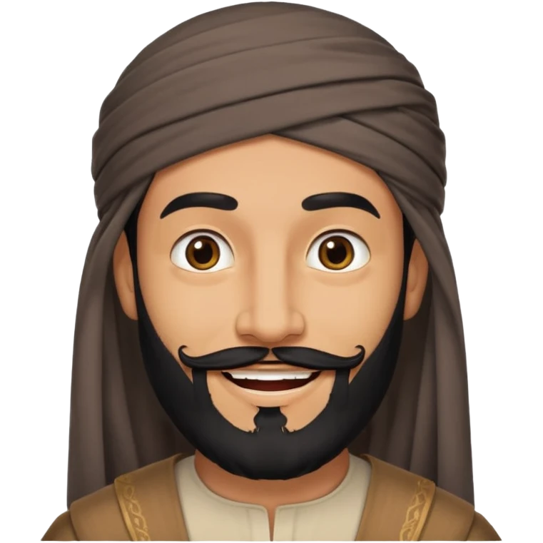 arab with black beard and defined jaw emoji