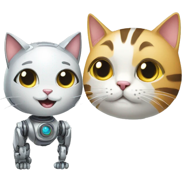 robot and cat emoji