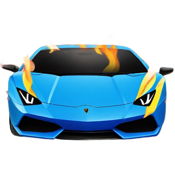 lamborghini, blue fire  emoji