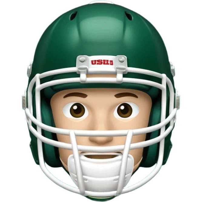 College football player helmet in dark green color emoji