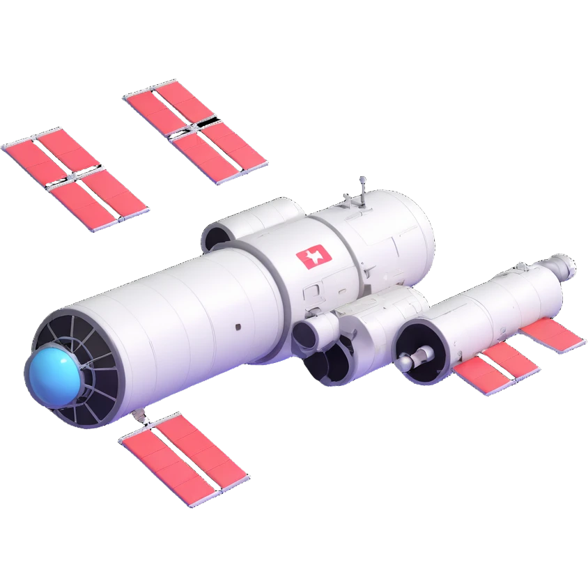 Tiangong orbital station floating in space emoji