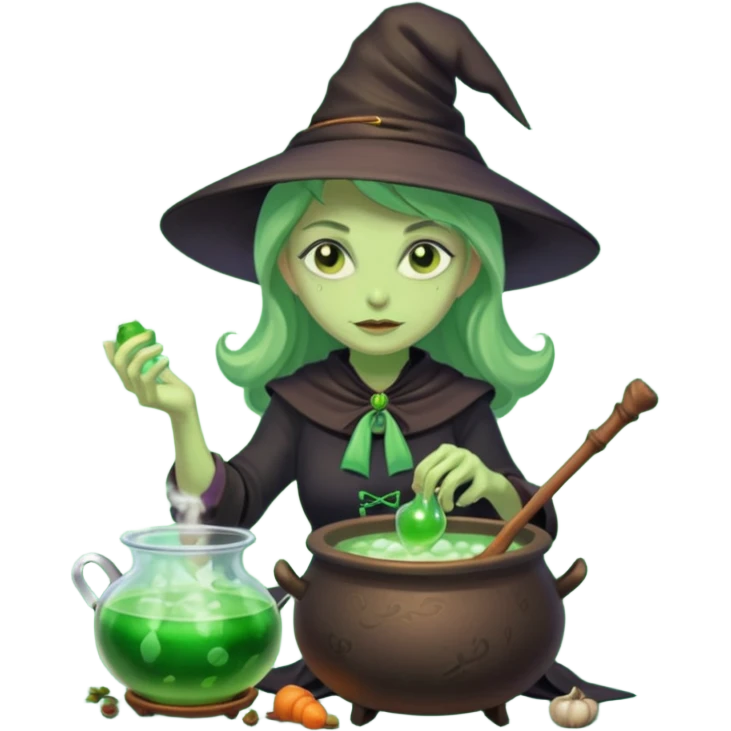green witch cooking potion emoji