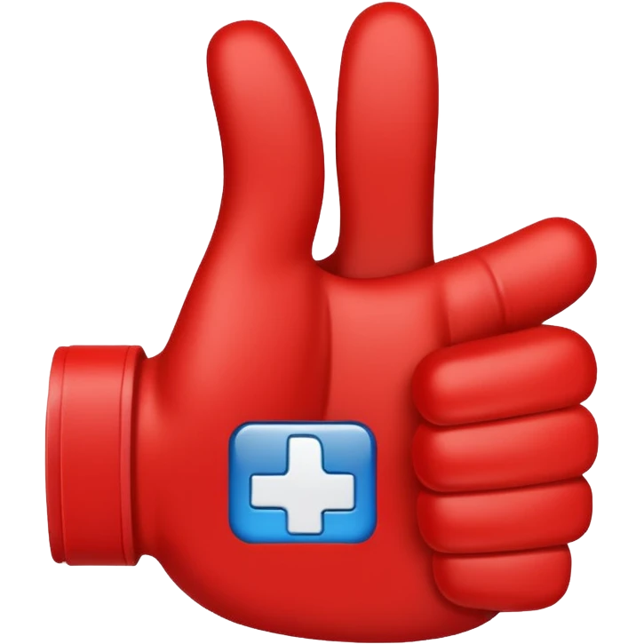 crea un dedo de like en color rojo al centro debe ir la frase "caja cusco" en color blanco emoji