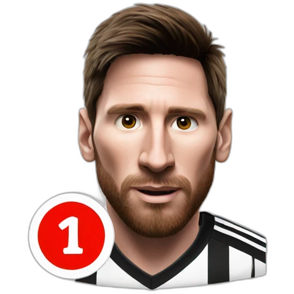 messi whit a target of uno emoji