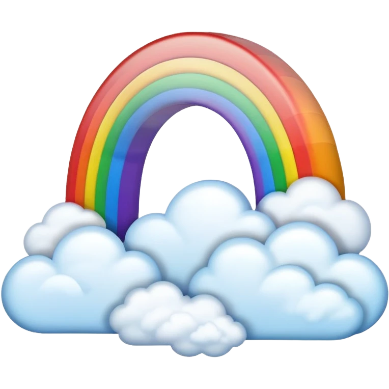 A glowing rainbow arching across drifting clouds. emoji