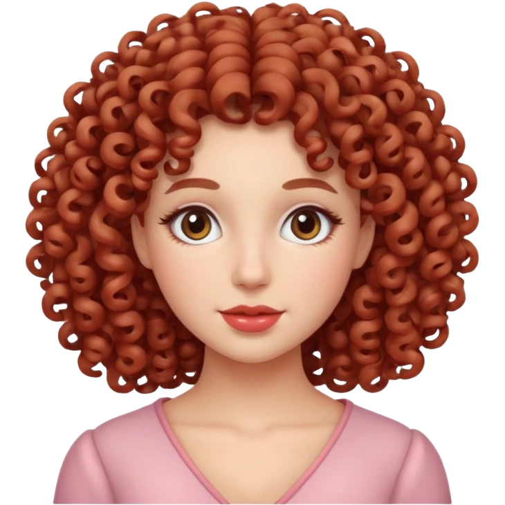 Mulher de cabelo cacheado coquete emoji