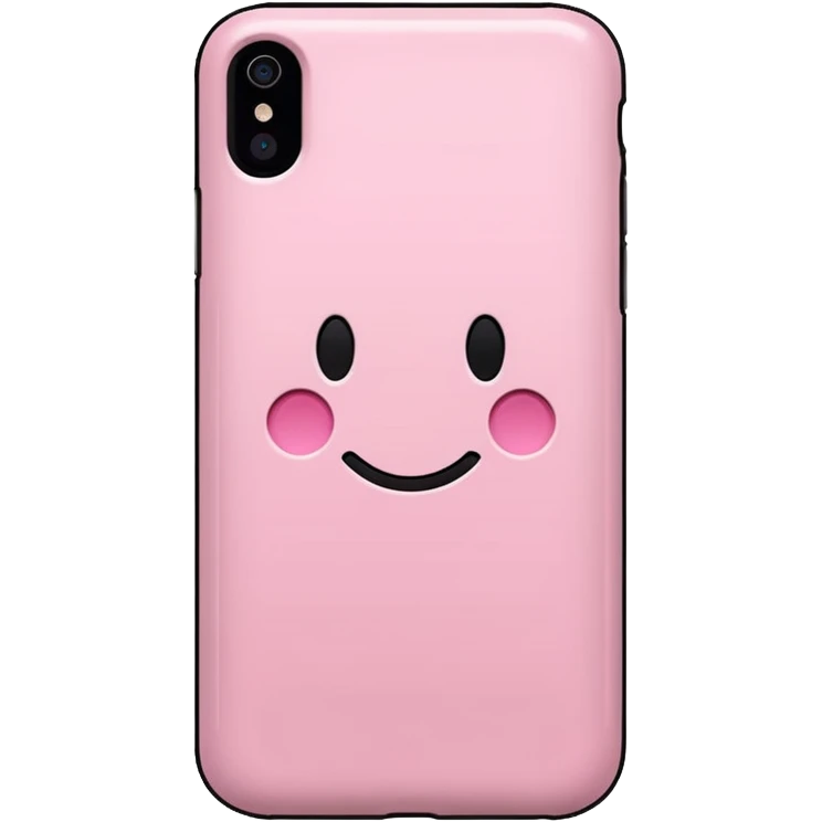 Aesthetic light pink iphone no smiley face inside case from the back emoji