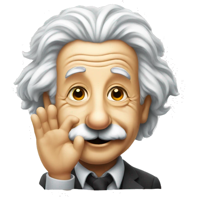 albert einstein vawes hand smiling emoji
