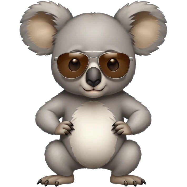 anthropomorphised koala in casual clothing, wearing dark sunglasses, fierce pose different stance emoji