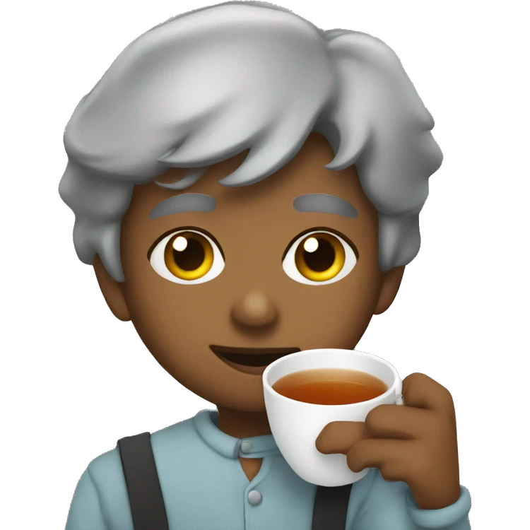 curious eyes sipping tea emoji