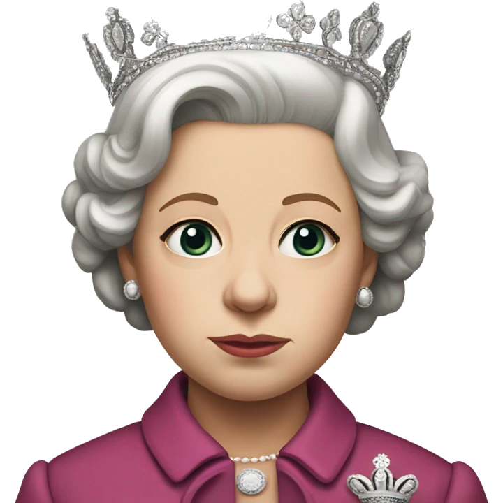 young photorealistic queen Elizabeth II  sad emoji