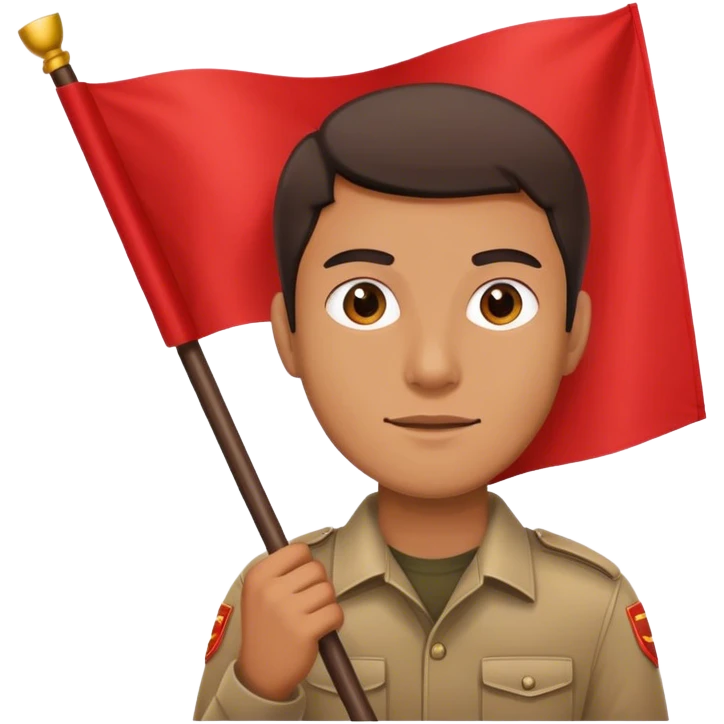 guy holding a red flag emoji