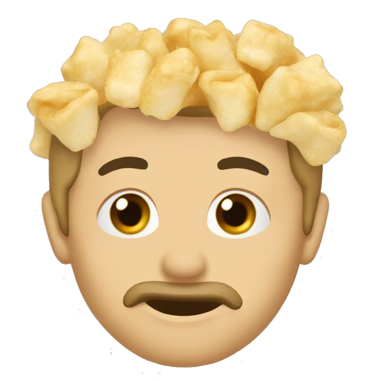 Cabeza palomitas en la cabeza emoji