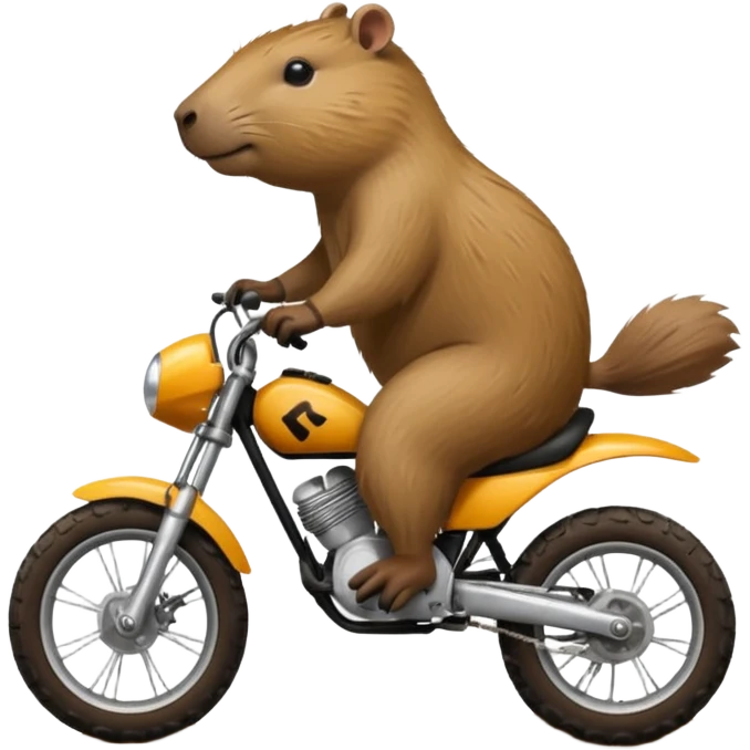 Capybara on a dirt bike emoji
