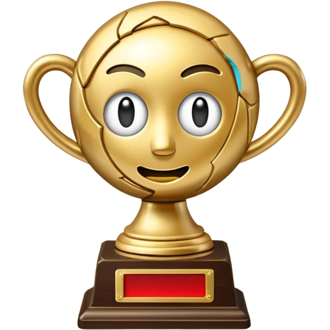 trofeu escrito "PANIC" emoji