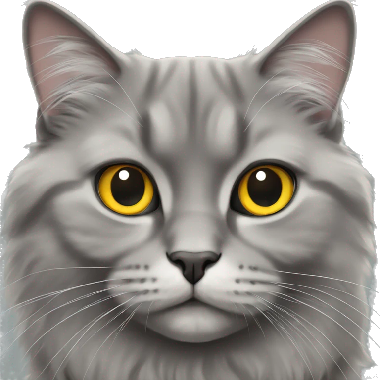 gray british longhair cat emoji