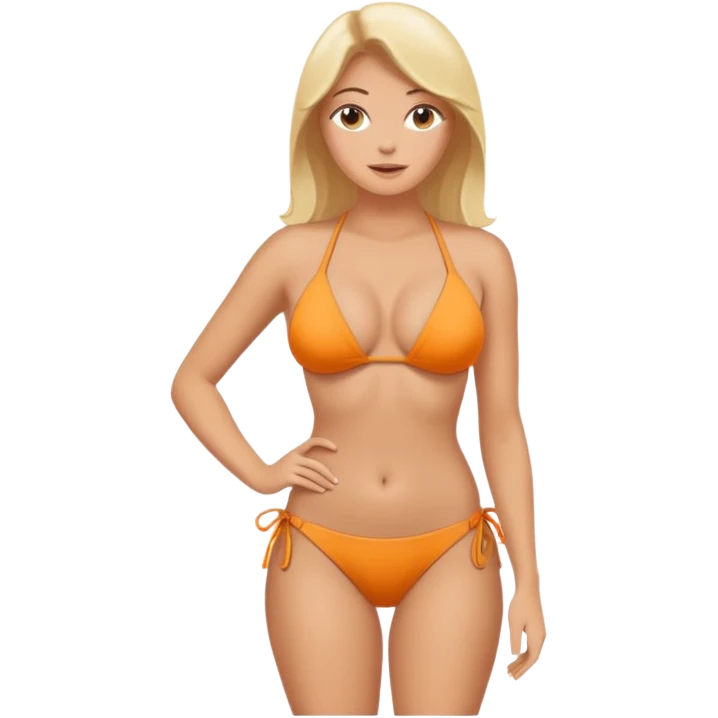 Ragazza sexy con grande fondo schiena in bikini stretto in cui si vede tutto il corpo emoji