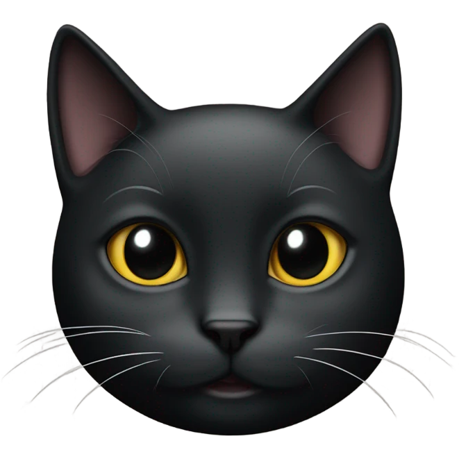 black cat with little white heart spot under chin  emoji