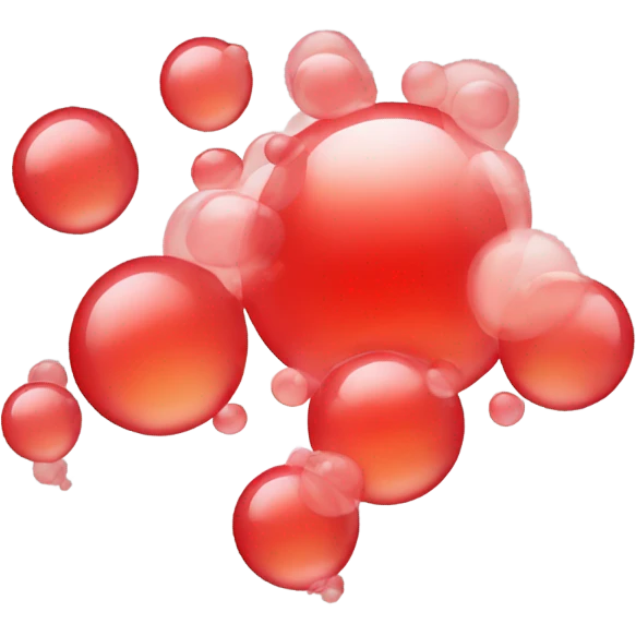 Group of red color shaded bubbles emoji